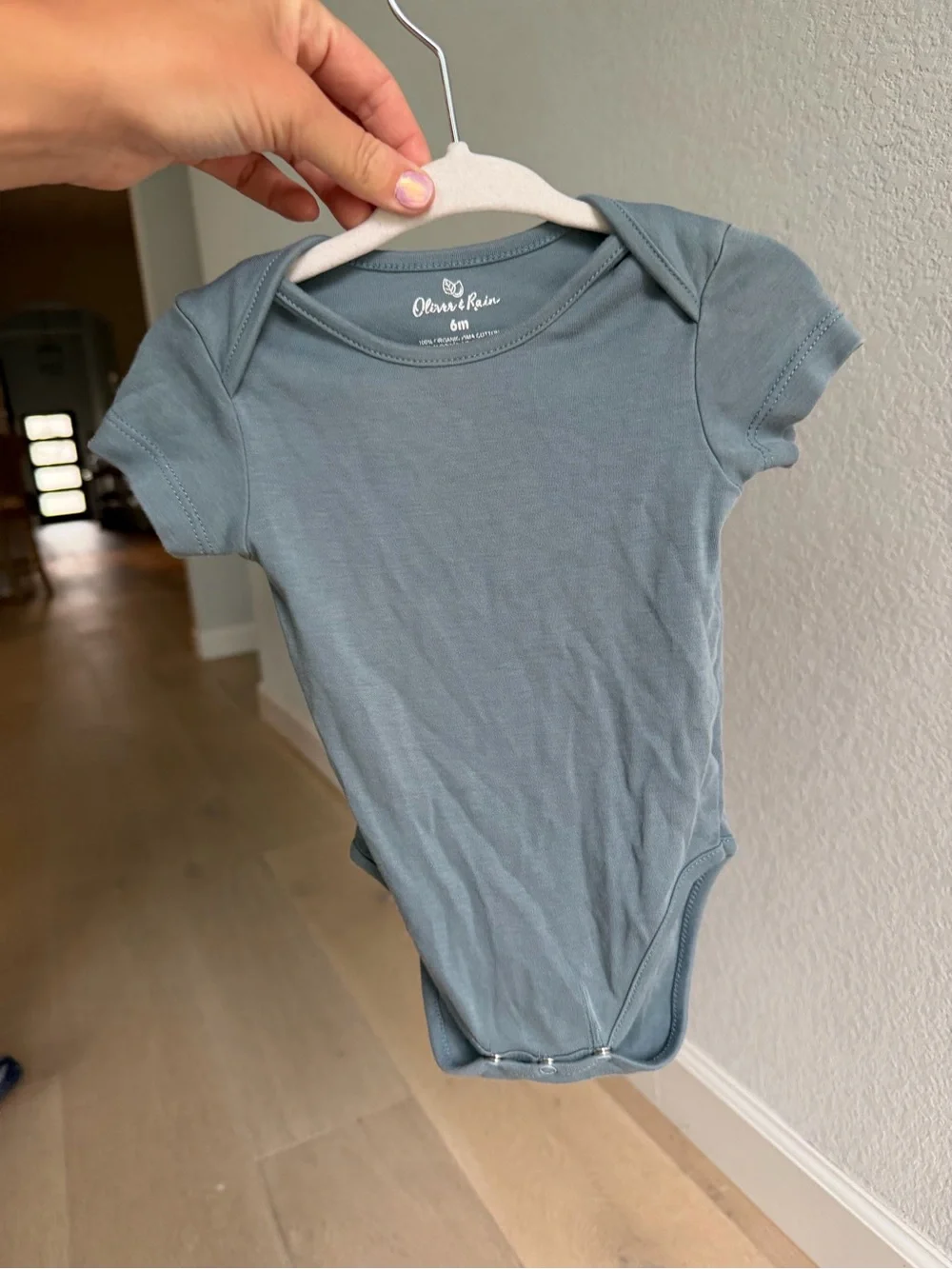 Oliver & Rain Baby One-Piece in Dusty Blue